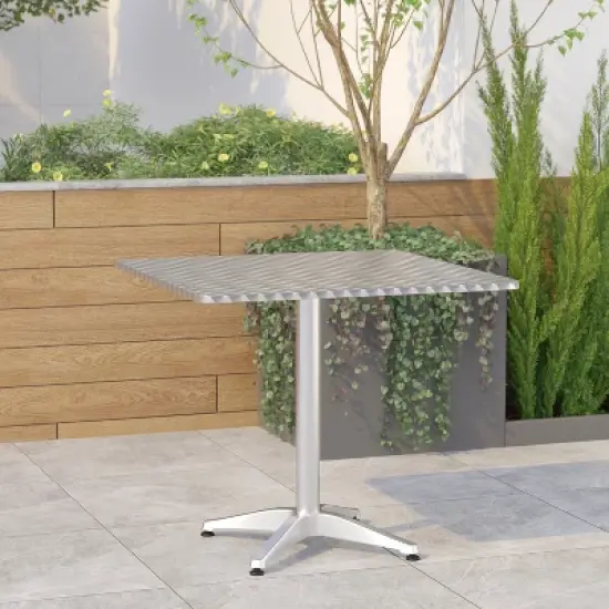 Emma and Oliver 31.5" Square Aluminum Indoor-Outdoor Table image {1}