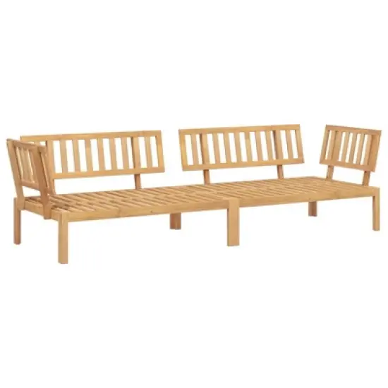 vidaXL Patio Pallet Corner Sofas 2 pcs - Solid Acacia Wood - Modular Garden Furniture for Terrace, Deck, or Outdoor Use - 52.4" x 36.2" x 27.2" image {5}