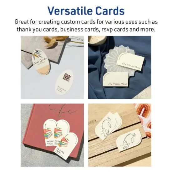 Avery Printable Leaf Business Cards, Sure Feed Technology, 2" x 3-1/2", Matte Ivory Cardstock, Print-to-The-Edge, Laser/Inkjet Printable, 80 Total image {3}