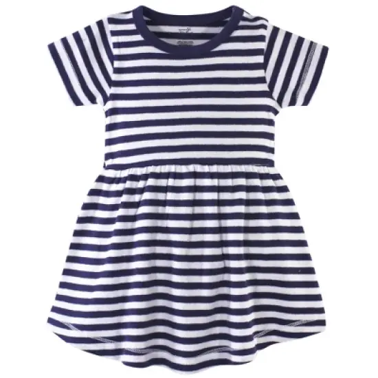 Touched by Nature Baby and Toddler Girl Organic Cotton Short-Sleeve Dresses 2pk, Floral Breeze image {1}