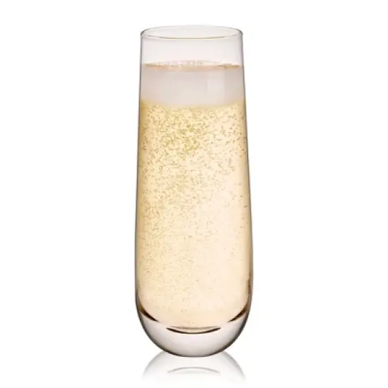 True Stemless Champagne Flutes Glasses - Stemless Mimosa Glasses - Wine Flutes Glass 9oz Set of 4 image {7}