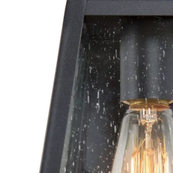 10" Metal/Glass Cone Outdoor Wall Lamp Black - LNC image {6}