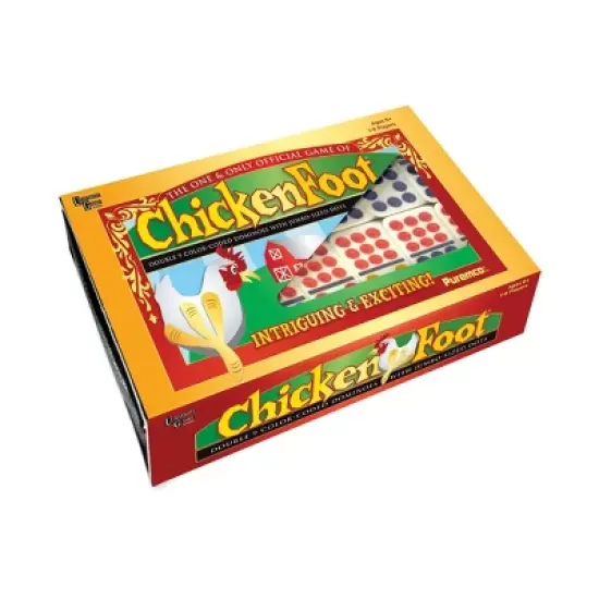 ChickenFoot Double 9 Color Dot Dominoes Board Game: Puremco; Includes Instructions & Storage Case; Players 1-8; Party Game image {5}