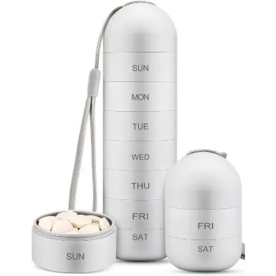 Maison Products Waterproof Metal Pill Organizer &ndash; 7-Day Portable Travel Case with Secure Compartments for Vitamins & Medications image {9}