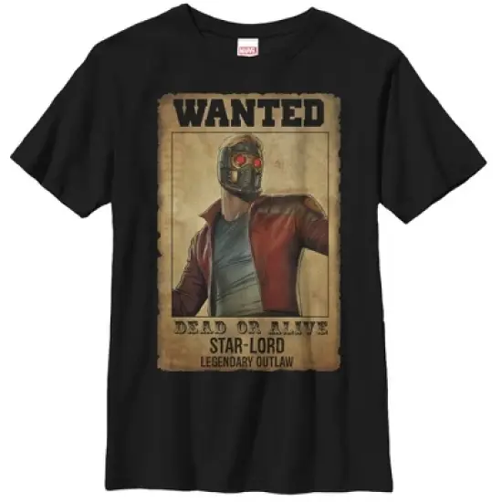 Boy's Marvel Guardians of the Galaxy Star-Lord Wanted Poster T-Shirt image {3}
