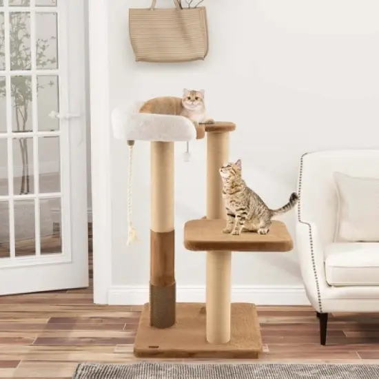 Costway 44" Cat Tree for Indoor with Plush Padded Perch Scratching Posts Jumping Platform image {4}