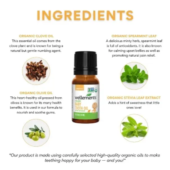 Wellements Organic Baby Tooth Oil - 0.5 fl oz image {3}