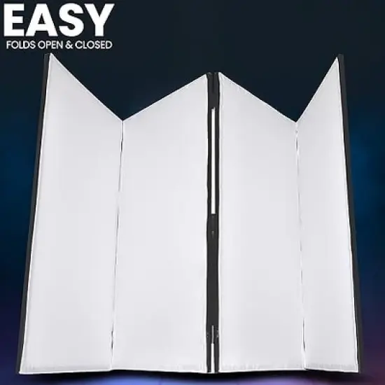 Pyle DJ Booth Foldable Cover Screen - Portable Event Facade Front Board Video Light Projector Display Scrim Panel with Folding Steel Frame Stand image {5}