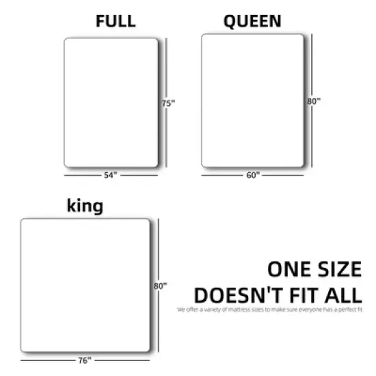 Wooakway Queen Size 79.9" L 59.8" W 12" H Hybrid Mattress in a Box with Gel Memory Foam Individually Wrapped Pocket Coils Innerspring image {5}