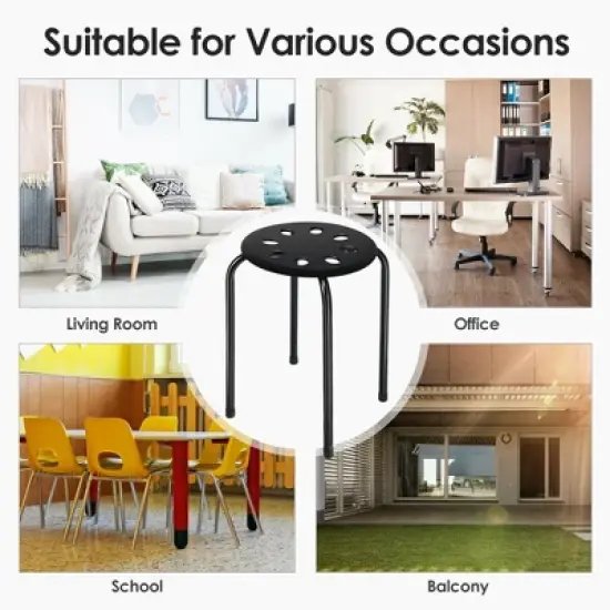 Costway Set of 6 Portable Plastic Stack Stools Backless Classroom Seating image {5}