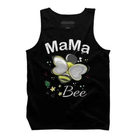 Men's Design By Humans Mama Bee Floral Pattern By Aminemangaka1 Tank Top image {2}