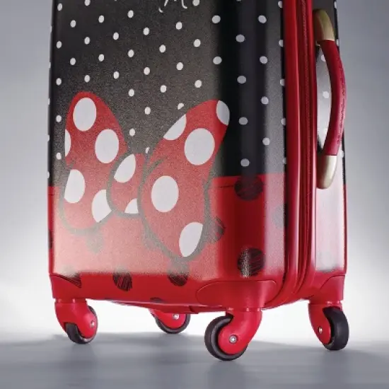 American Tourister Minnie Mouse Bow Hardside Large Checked Spinner Suitcase - Red image {2}
