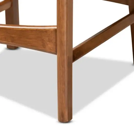 2pc Katya Wood Counter Height Barstool Set Brown - Baxton Studio image {4}