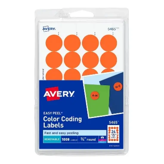 Avery Laser/Inkjet Identification & Color Coding Labels 0.75"Dia. Orange 166744 image {5}