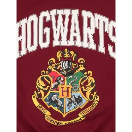 Harry Potter Hogwarts Men's Puff Print Maroon Crew Neck Sweatshirt image {1}