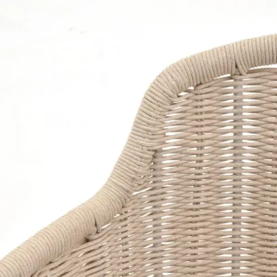 Complete Garden Dining Group Contour Cushioned Chairs & Circular HardwoodTexture Table image {9}