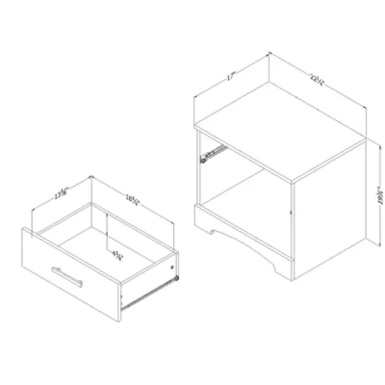 Gramercy 1 Drawer Nightstand Pure Black - South Shore image {4}