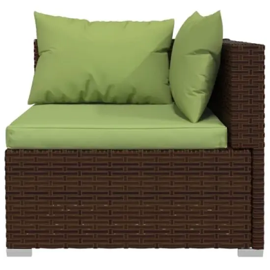 vidaXL Garden Lounge Set Brown, Green image {5}