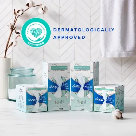 Always Pure Cotton with Wings Size 1 Regular Unscented - 28ct image {7}