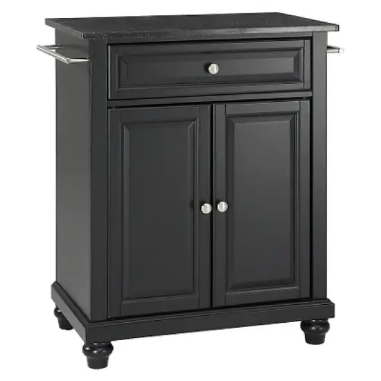 Cambridge Solid Black Granite Top Portable Kitchen Island - Crosley image {6}