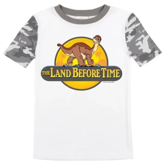 The Land Before Time Littlefoot Youth Short Sleeve Pajama Set With Camo Design image {1}