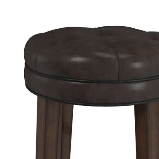 30.5" Krauss Wood Backless Swivel Barstool Charcoal Gray - Hillsdale Furniture image {7}