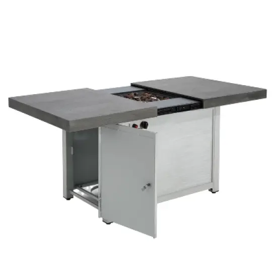 Christopher Knight Home Roy Contemporary Patio Extendable Aluminium Alloy 50,000 BTU Fire Pit Table image {3}