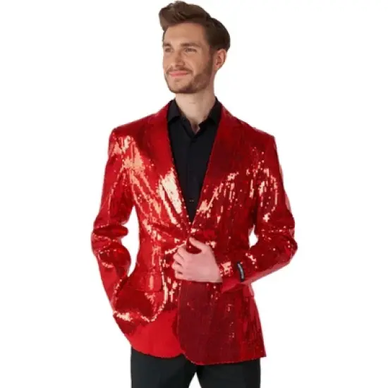 Suitmeister Men's Christmas Blazer - Sequins Red image {3}