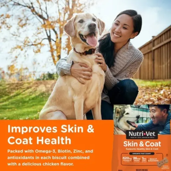 Nutri-Vet Skin and Coat Sweet Potato Flavor Vitamins and Supplements Biscuit for Dogs - 16oz/28ct image {2}