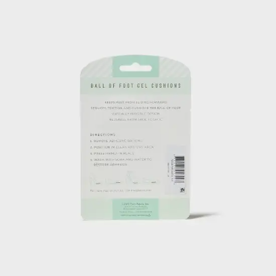 Fab Feet Women's by Foot Petals Ball of Foot Gel Insoles Shoe Cushion Clear - 1 pair: Urethane Material image {4}