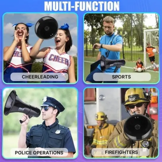 Pyle Megaphone Speaker PA Bullhorn with Built-in Siren PMP53IN - Black image {4}