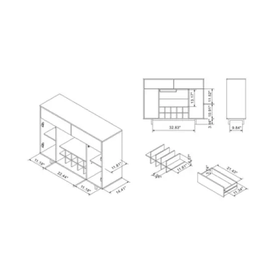 Hyme Two-Tone Buffet Server Wenge - miBasics image {8}