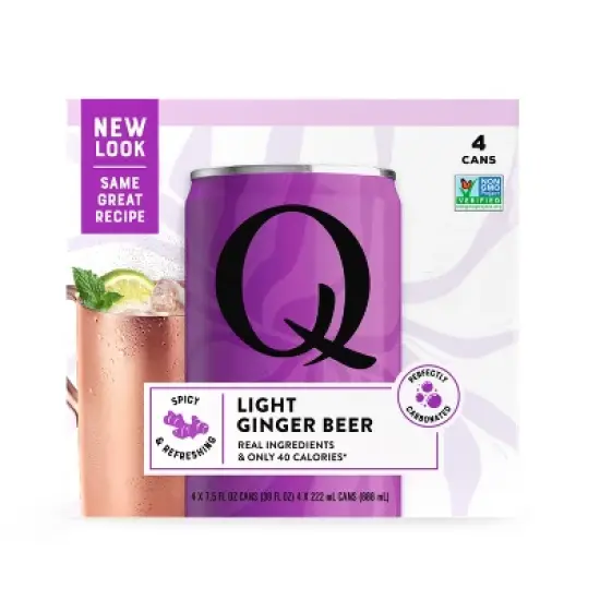 Q Mixers Light Ginger Beer - 4pk/222ml Cans image {6}