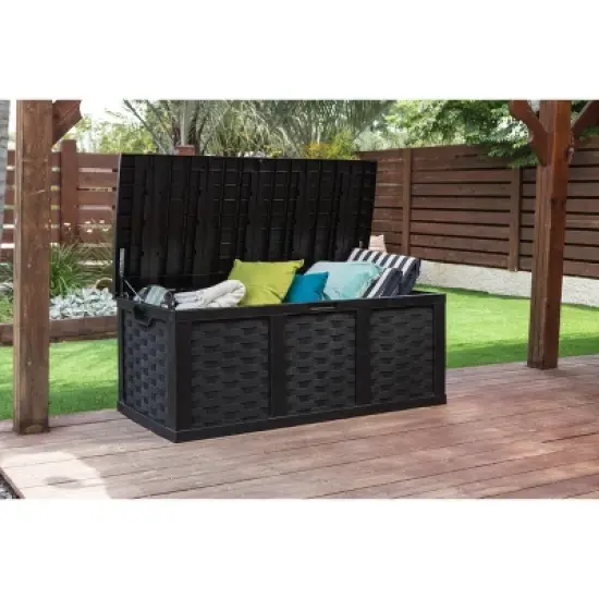 Starplast 153 Gallon Plastic Deck Box Black image {5}