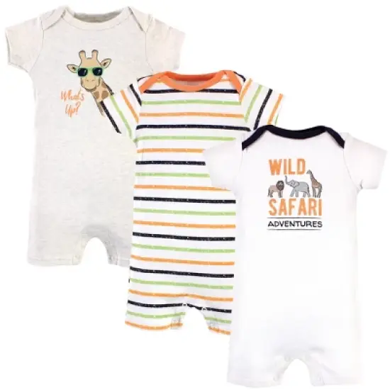 Hudson Baby Infant Boy Cotton Rompers, Wild Safari image {5}
