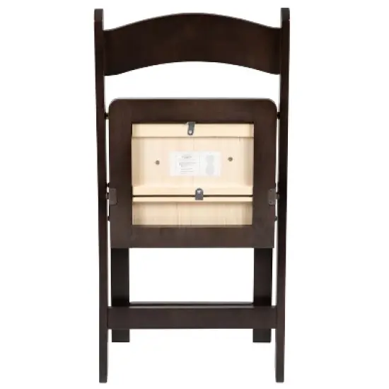 Emma and Oliver Chocolate Wood Folding Chair with Detachable Vinyl Padded Seat image {10}