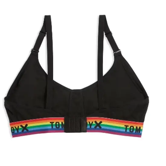 TomboyX Scoop Neck Bralette, Cotton Bra Convertible Straps, Wireless Low Impact image {1}