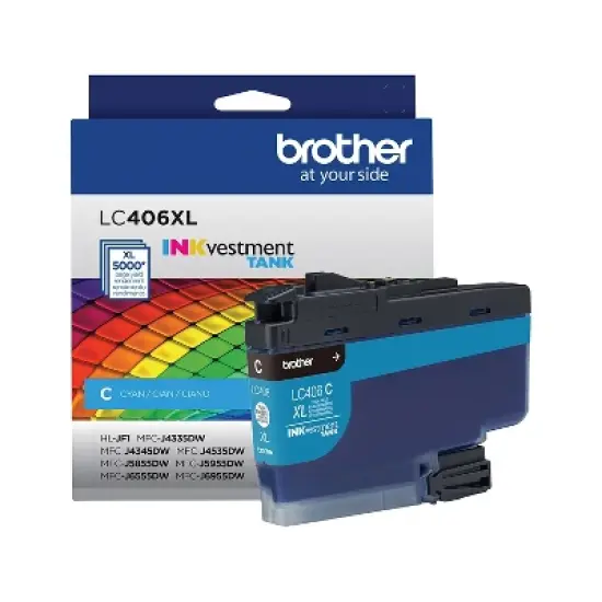 Brother LC406XL Cyan High Yield Ink Cartridge Prints Up to 5 000 Pages (LC406XLCS) image {2}
