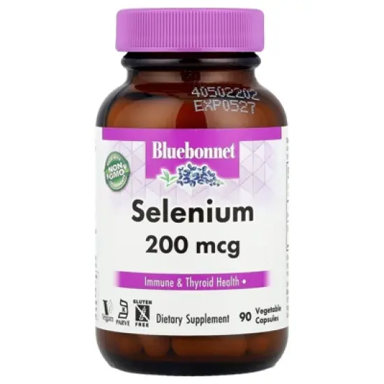 Bluebonnet Nutrition Selenium, 200 mcg, 90 Vegetable Capsules image {4}