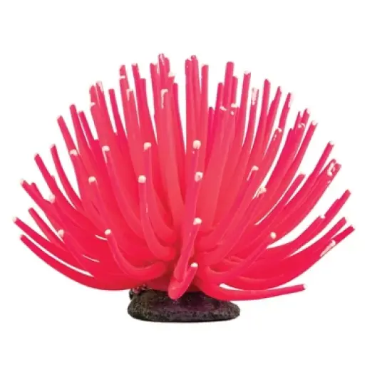 GloFish Anemone Ornament for Aquariums Pink Detailed Aquarium Ornament Decor image {1}