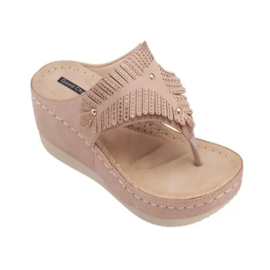 GC Shoes Virginia Embellished Comfort Slide Wedge Sandals image {7}