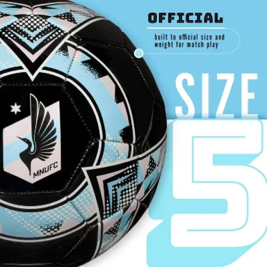 MLS Minnesota United Size 5 Soccer Ball: Rubber Bladder, image {9}