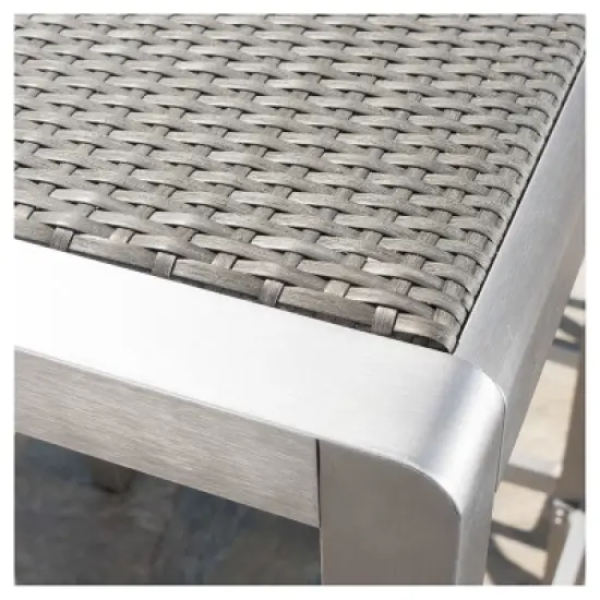 Cape Coral 5pc All-Weather Wicker/Metal Patio Bar Set with 4 Stools - Gray - Christopher Knight Home image {2}