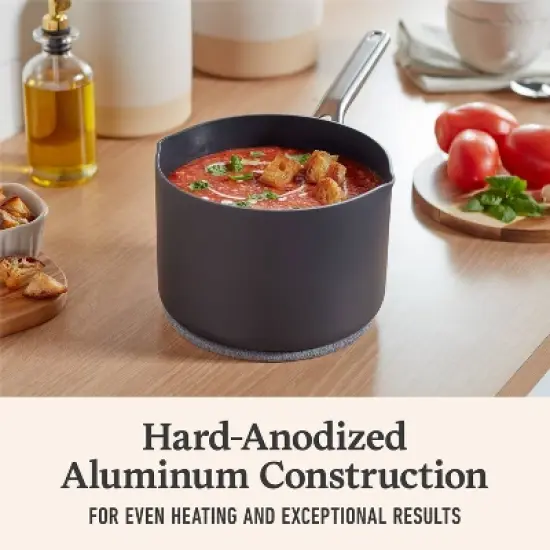 Calphalon 3.5qt Hard-Anodized Nonstick Sauce Pan with Lid: Dishwasher-Safe, Gas & Electric Compatible, 10-Year Warranty image {4}