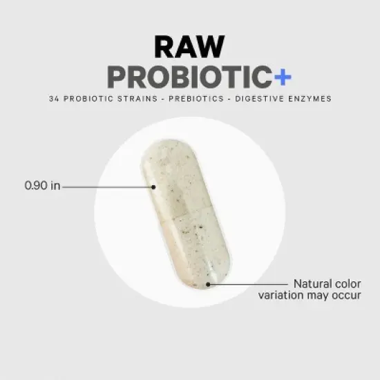 Codeage Raw Probiotic100 Billion CFU, Digestive Enzymes, Raw Fruits & Vegetable Prebiotics Supplement - 30ct image {7}