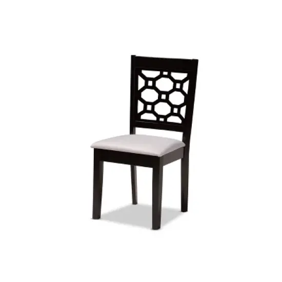 4pc Peter Fabric Upholstered and Wood Dining Chairs - Baxton Studio image {1}