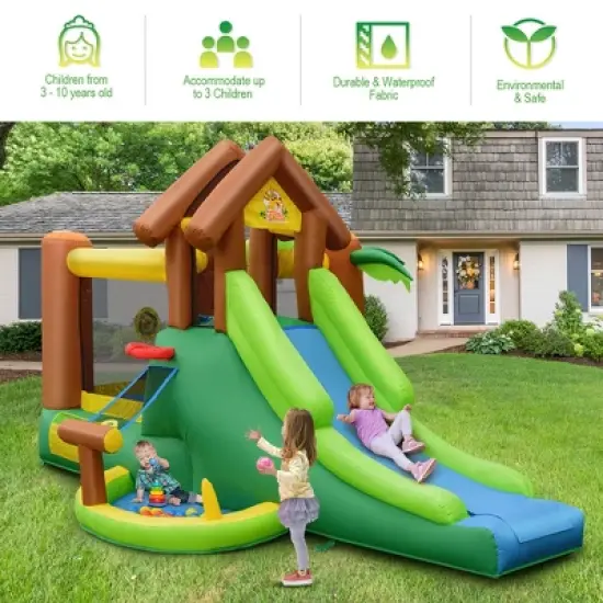 Costway Kids Inflatable Jungle Bounce House  Dual Slide Jumping Castle Bouncer image {5}