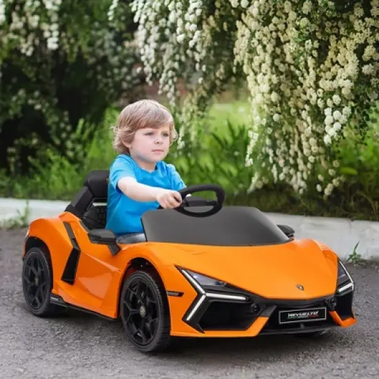 Qaba Lamborghini Revuelto Licensed 12V Kids Ride on Car, Battery Powered Kids Electric Car w/ Hydraulic Doors, Remote, Training Wheels image {1}