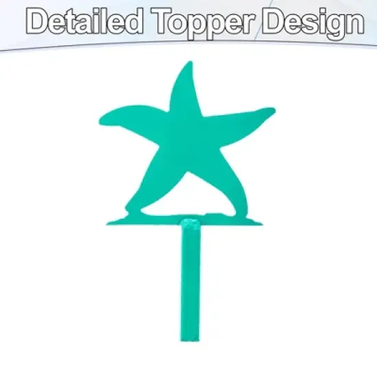 5 Star Super Deals Coastal Starfish Paper Towel Holder &ndash; Decorative Teal Kitchen Paper Roll Stand Accessory with Durable Metal Build and Stable Base image {2}