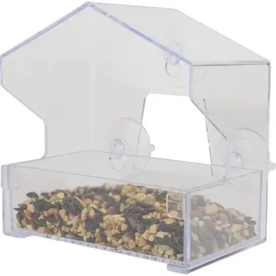 Perky-Pet Clear Plastic 1/2 Lb. Capacity Window Bird Feeder image {1}